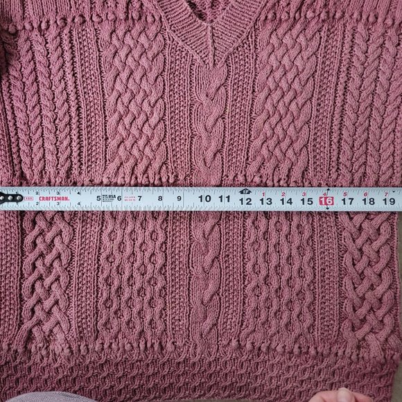 80s Vintage Express Handknit Mauve Rose Sweater - Picture 11 of 14